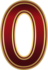 Red and Gold Number Zero PNG Image