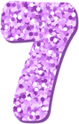 Seven 7 Number Violet Glitter PNG Clipart