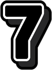 Seven Black Number PNG Clipart