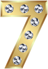 Seven Gold Number PNG Clip Art Image