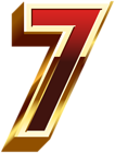 Seven Gold Red Number PNG Clip Art