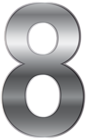 Silver Number Eight PNG Transparent Clip Art Image