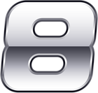 Silver Number Eight Transparent PNG Clip Art