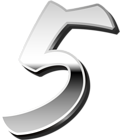 Silver Number Five PNG Clip Art