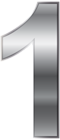 Silver Number One PNG Transparent Clip Art Image
