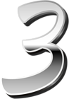 Silver Number Three PNG Clip Art