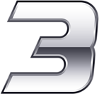 Silver Number Three Transparent PNG Clip Art