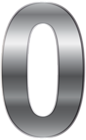 Silver Number Zero PNG Transparent Clip Art Image