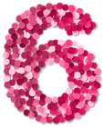 Six 6 Number Pink PNG Clip Art