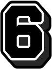 Six Black Number PNG Clipart
