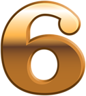Six Gold Number PNG Clipart