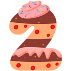 Sweet Number Two PNG Clipart Image