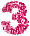 Three 3 Number Pink PNG Clip Art