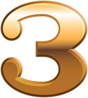 Three Gold Number PNG Clipart