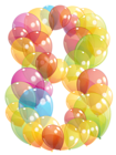 Transparent Eight Number of Balloons PNG Clipart Image