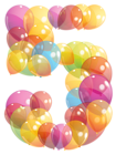 Transparent Five Number of Balloons PNG Clipart Image