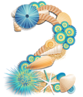 Transparent Number Two Sea Style PNG Clipart Picture