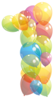 Transparent One Number of Balloons PNG Clipart Image