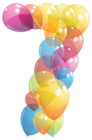 Transparent Seven Number of Balloons PNG Clipart Image
