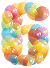 Transparent Six Number of Balloons PNG Clipart Image