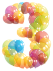 Transparent Three Number of Balloons PNG Clipart Image