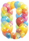 Transparent Zero Number of Balloons PNG Clipart Image