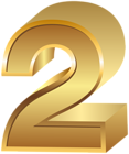 Two Gold Number Transparent Image
