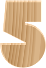 Wooden Number Five Transparent PNG Clip Art Image