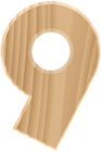 Wooden Number Nine Transparent PNG Clip Art Image