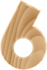 Wooden Number Six Transparent PNG Clip Art Image