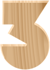 Wooden Number Three Transparent PNG Clip Art Image