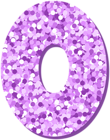 Zero 0 Number Violet Glitter PNG Clipart