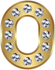 Zero Gold Number PNG Clip Art Image