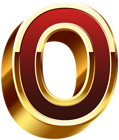 Zero Gold Red Number PNG Clip Art