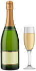 Champagne Bottle and Glass PNG Clip Art