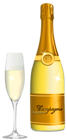 Champagne and Glass PNG Vector Clipart Image