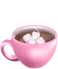 Cocoa with Marshmallows Pink Cup PNG Clipart