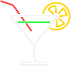 Neon Cocktail PNG Clip Art Image