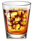 Whiskey with Ice PNG Vector Clipart