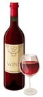 Wine Bottle and Glass PNG Vector Clipart