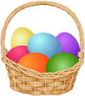 Basket with Easter Eggs Clip Art Image
