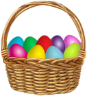 Basket with Easter Eggs Clipart Image