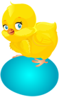 Blue Easter Egg and Chicken PNG Clip Art