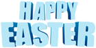 Blue Happy Easter Text Clipart Image