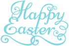 Blue Happy Easter Transparent PNG Clip Art Image