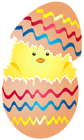 Cute Easter Chicken in Egg PNG Clip Art Image