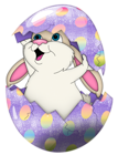 Cute Purple Easter Bunny in Egg Transparent PNG Clipart