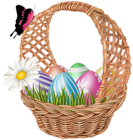 Easter Basket with Butterfly Clipart Image
