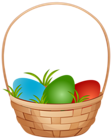 Easter Basket with Eggs PNG Clip Art Image