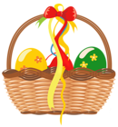 Easter Basket with Eggs PNG Clipart Picture